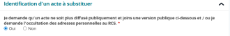 Guichet Unique - Acte à substituer